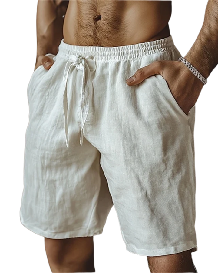 Textured Linen Tie-Waist Shorts