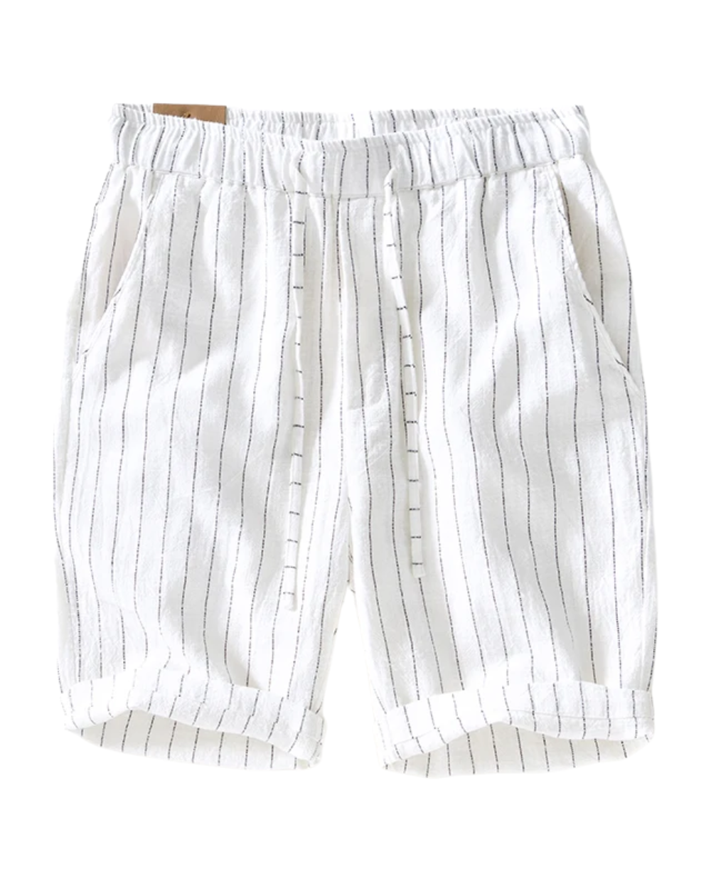 Pinstripe Linen Turn-Up Shorts