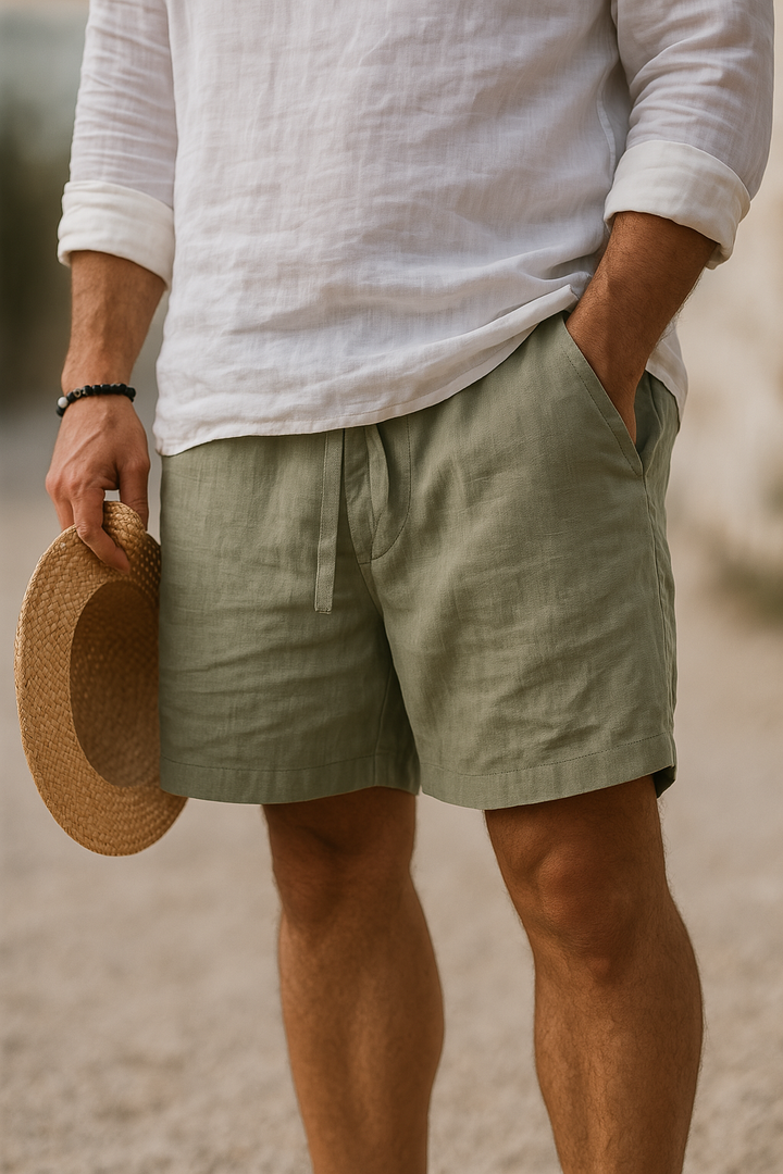 Classic Flat-Front Drawstring Shorts