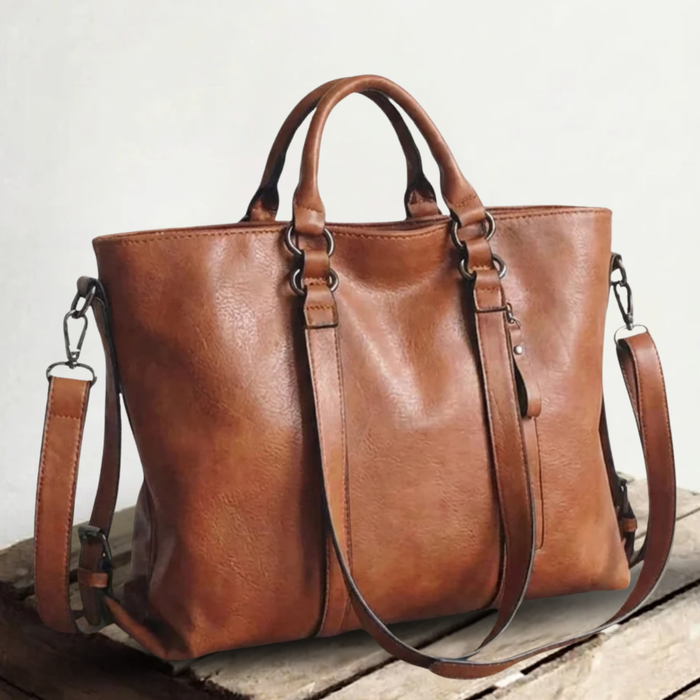 Structured Leather Tote Bag