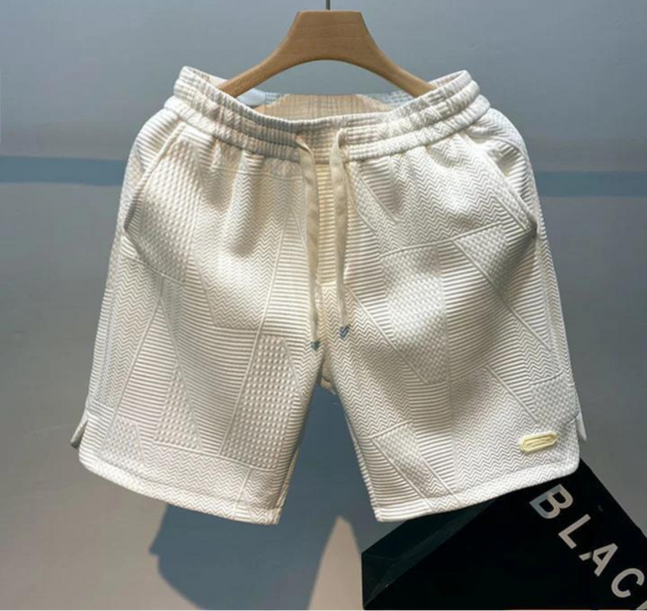 Textured Knit Drawstring Shorts