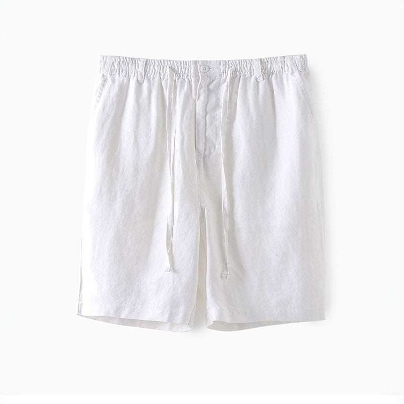 Washed Linen Drawstring Shorts