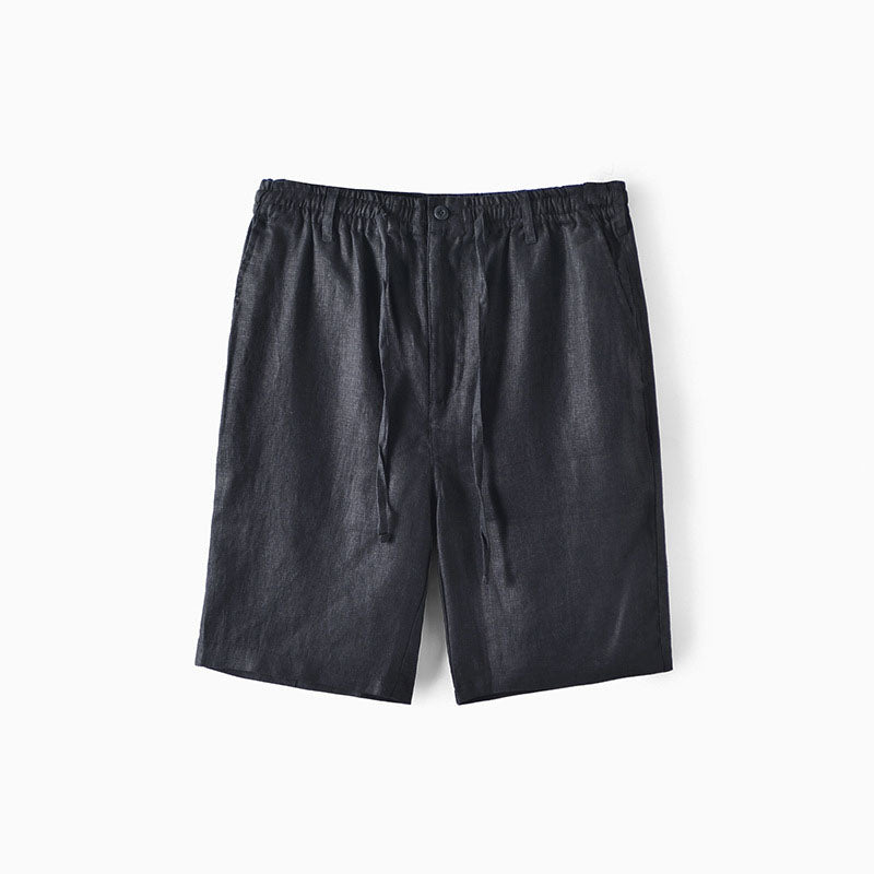 Washed Linen Drawstring Shorts