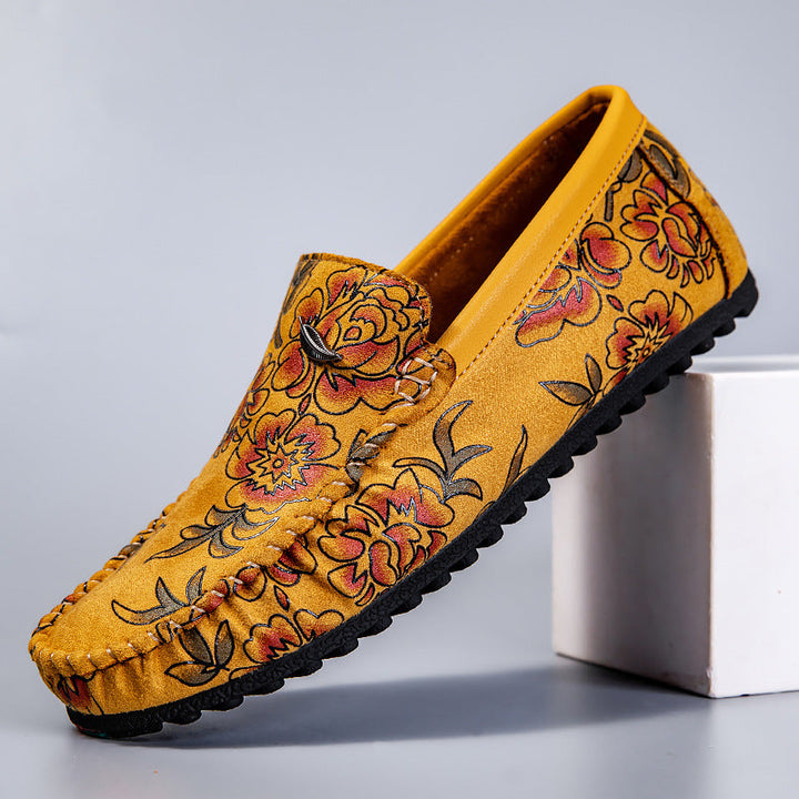 Floral Leather Loafers