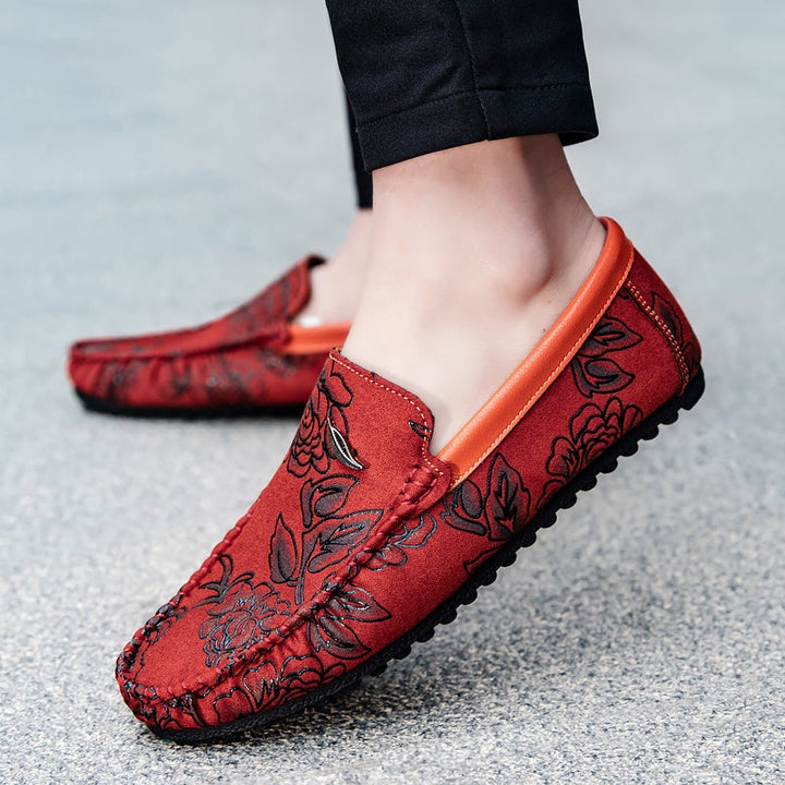 Floral Leather Loafers