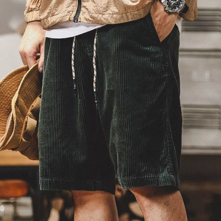 Relaxed Corduroy Turn-Up Shorts