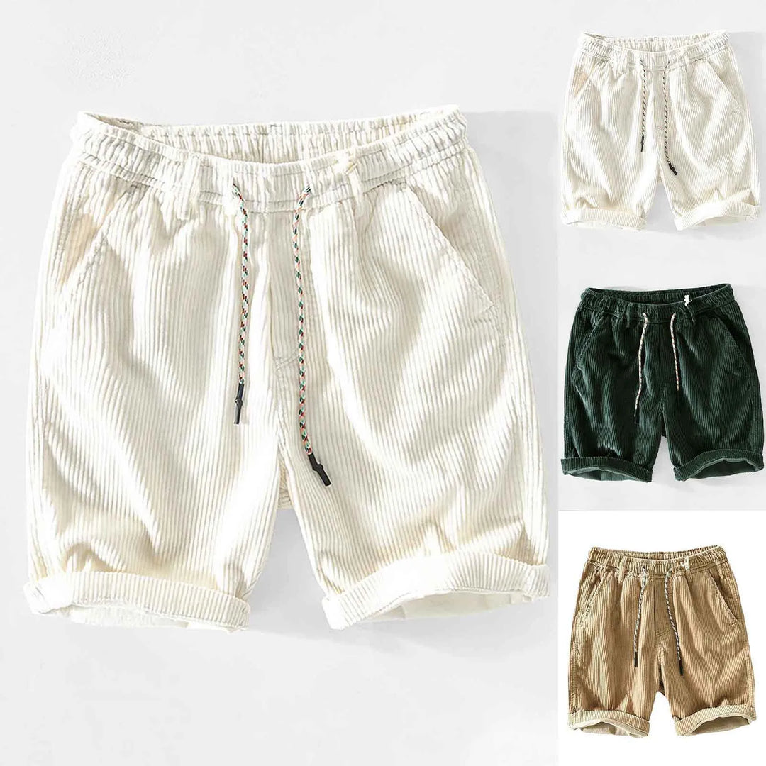 Relaxed Corduroy Turn-Up Shorts