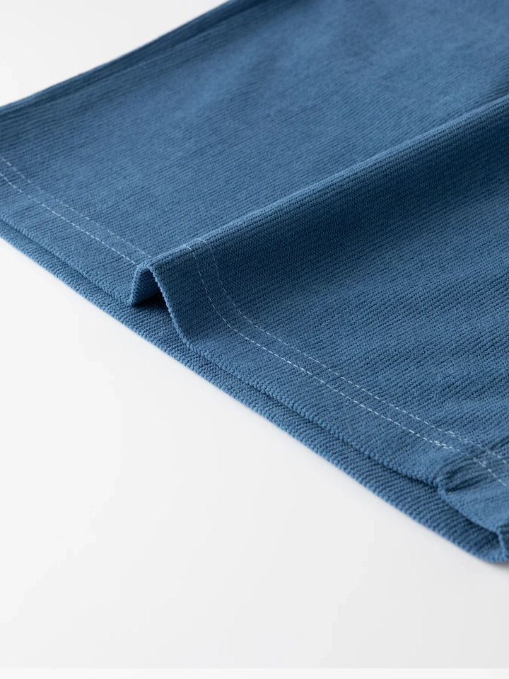 Vertical-Rib Textured Shorts