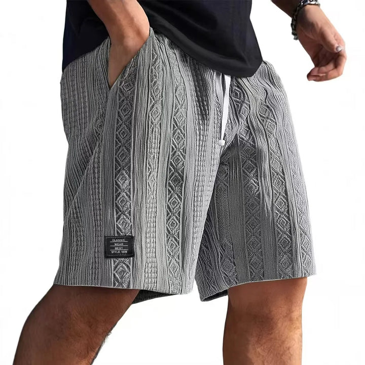 Textured Jacquard Drawstring Shorts