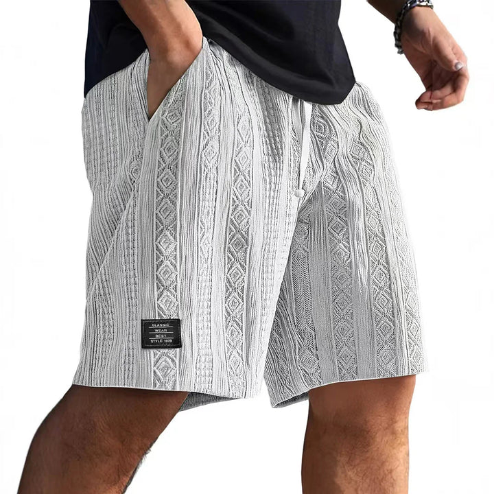Textured Jacquard Drawstring Shorts