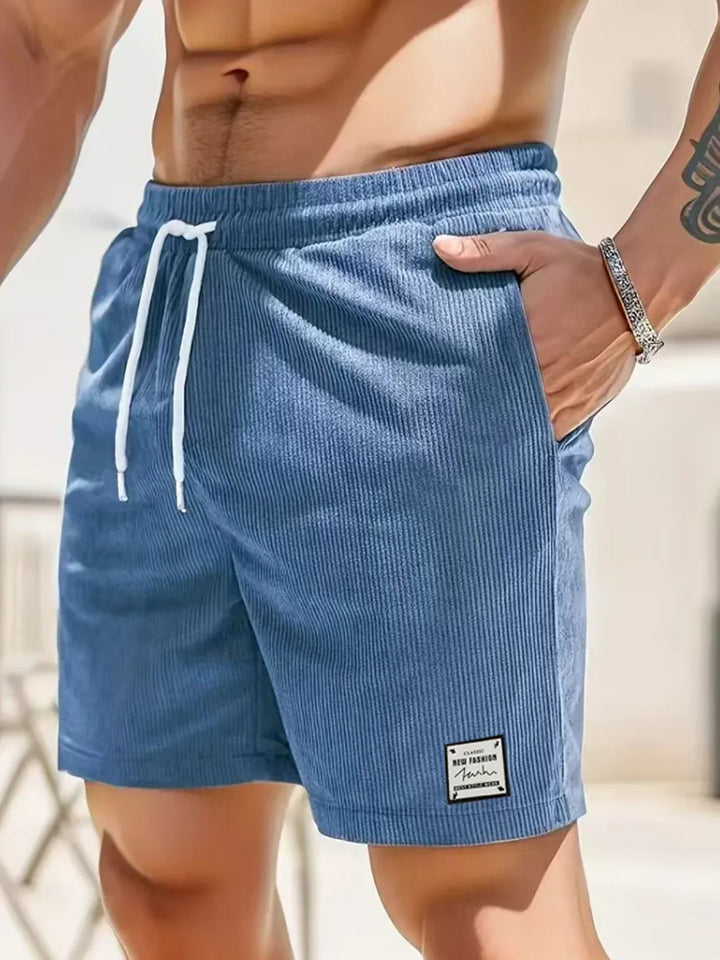 Vertical-Rib Textured Shorts