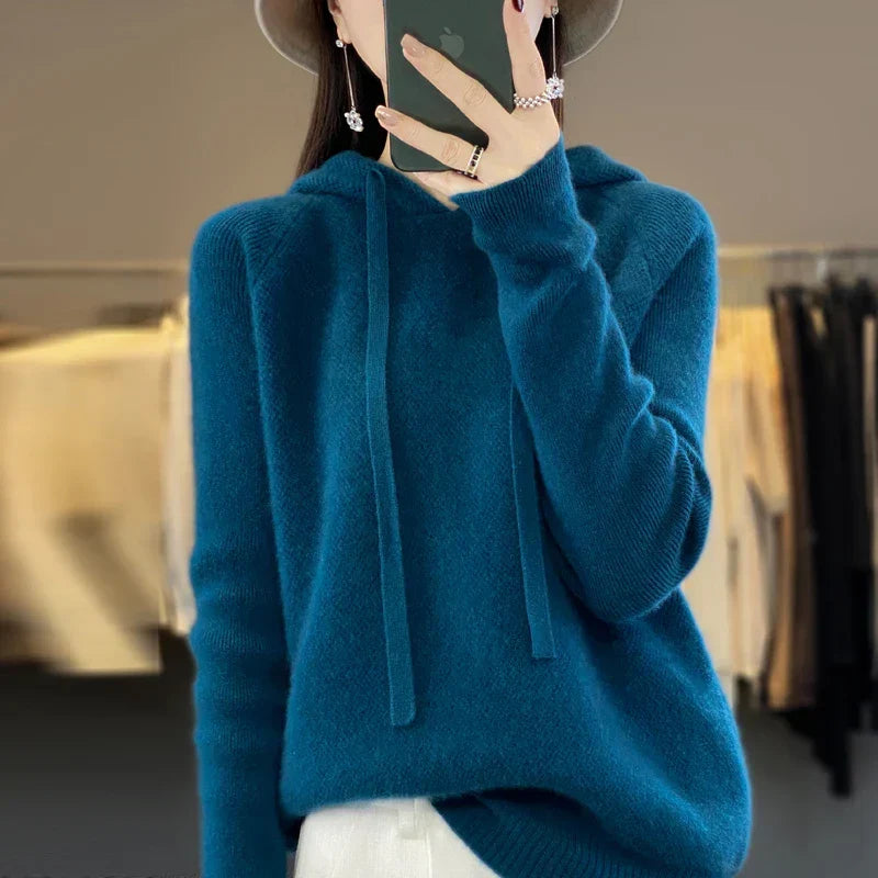 Hooded Merino Wool Jumper
