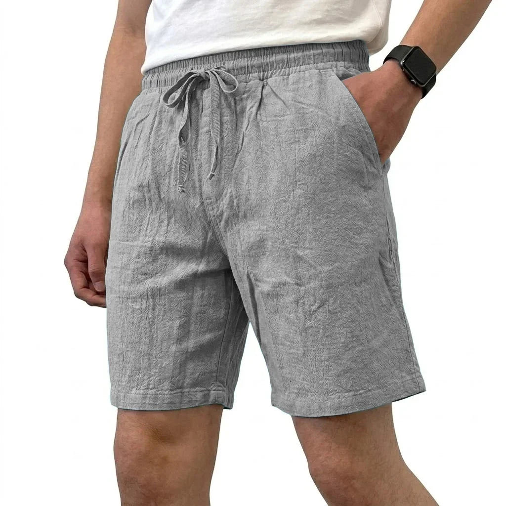 Crinkle Linen Drawstring Shorts