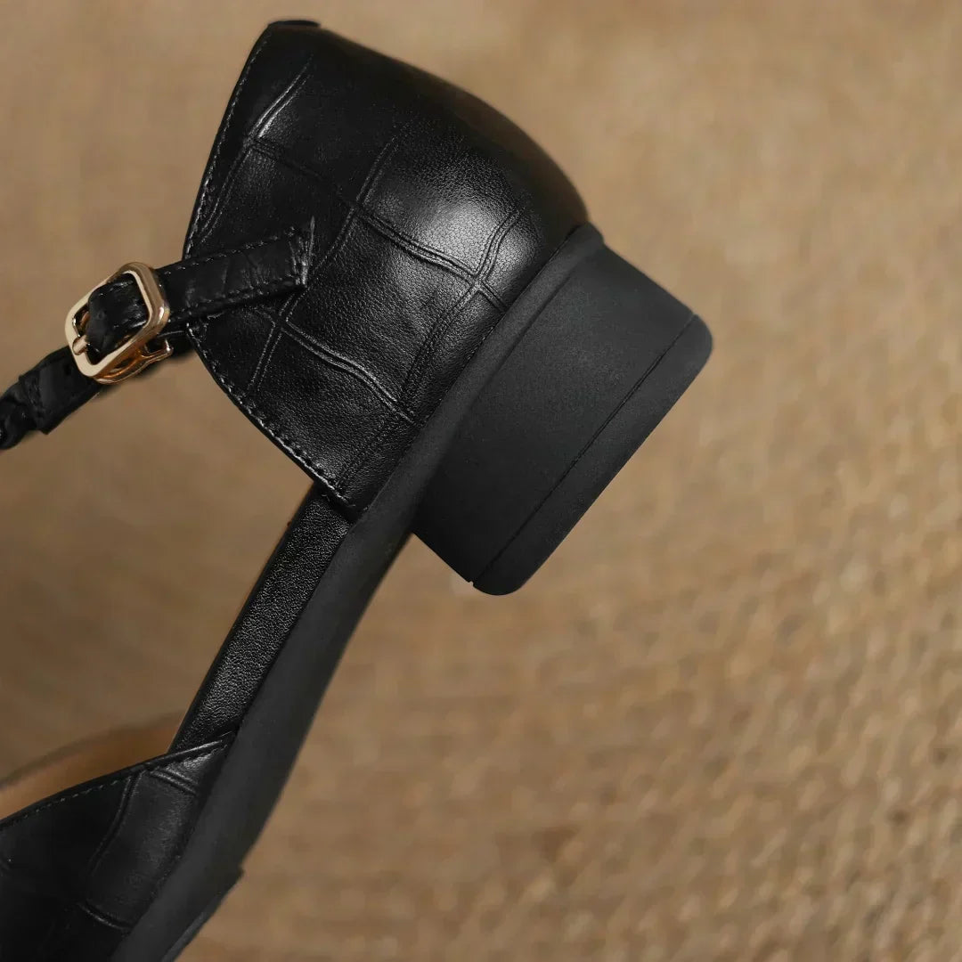 Braided Leather Low Heels