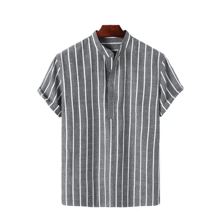 Elegant Short Sleeved Striped Shirt