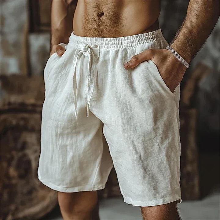 Textured Linen Tie-Waist Shorts