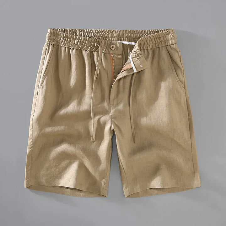 Relaxed Linen Button-Front Shorts