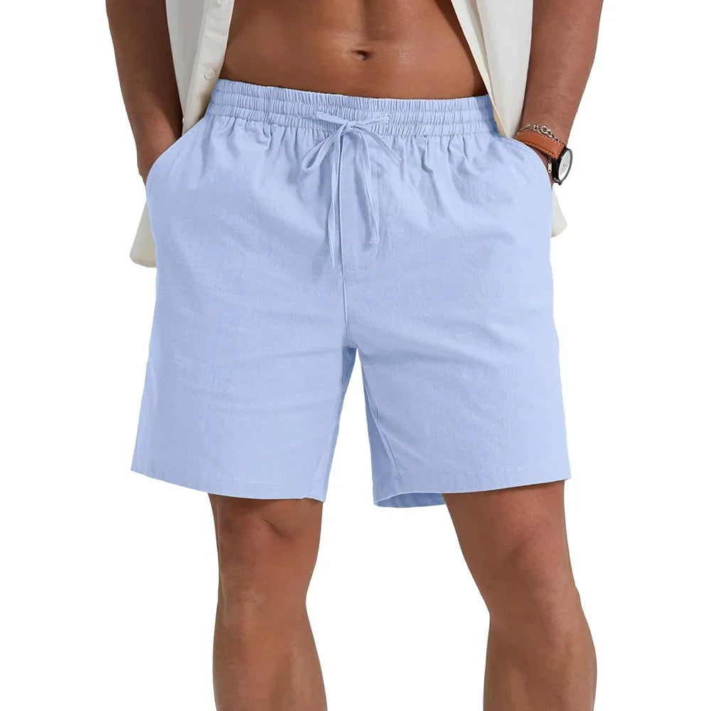 Easy-Fit Linen Drawstring Shorts