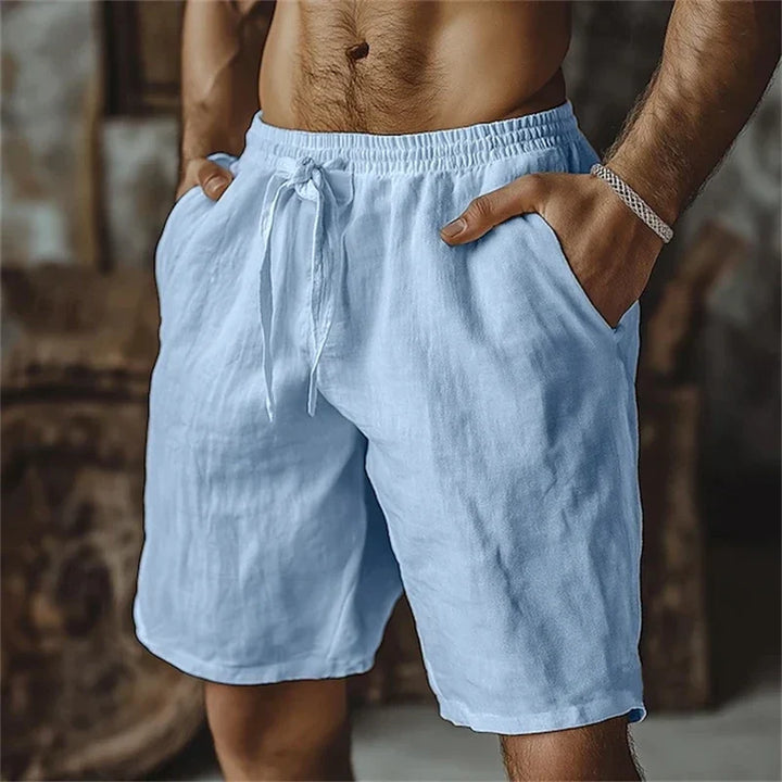 Textured Linen Tie-Waist Shorts