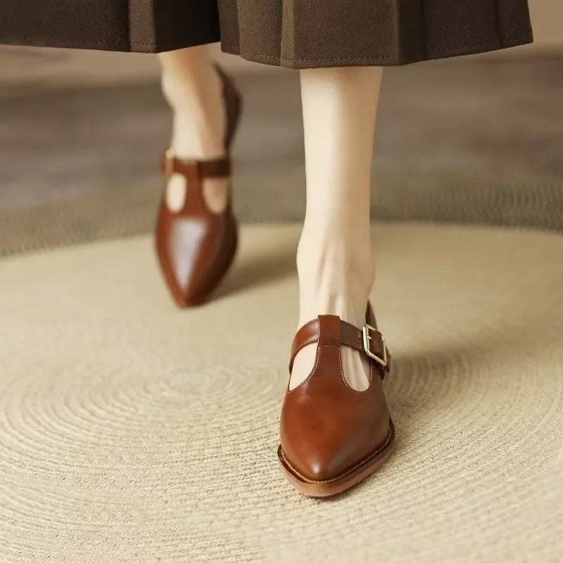 Two-Tone Pointed Block Heels