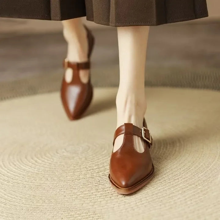 Two-Tone Pointed Block Heels