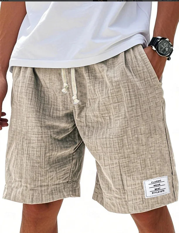 Crinkle Cotton Drawstring Shorts