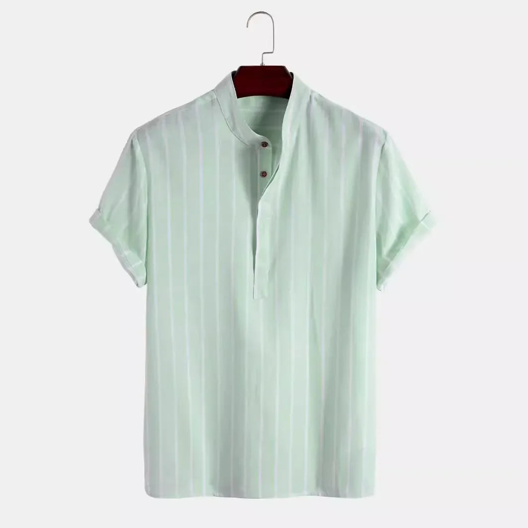 Elegant Short Sleeved Striped Shirt