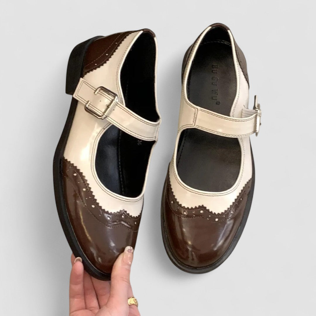 Two-Tone Brogue Mary Janes