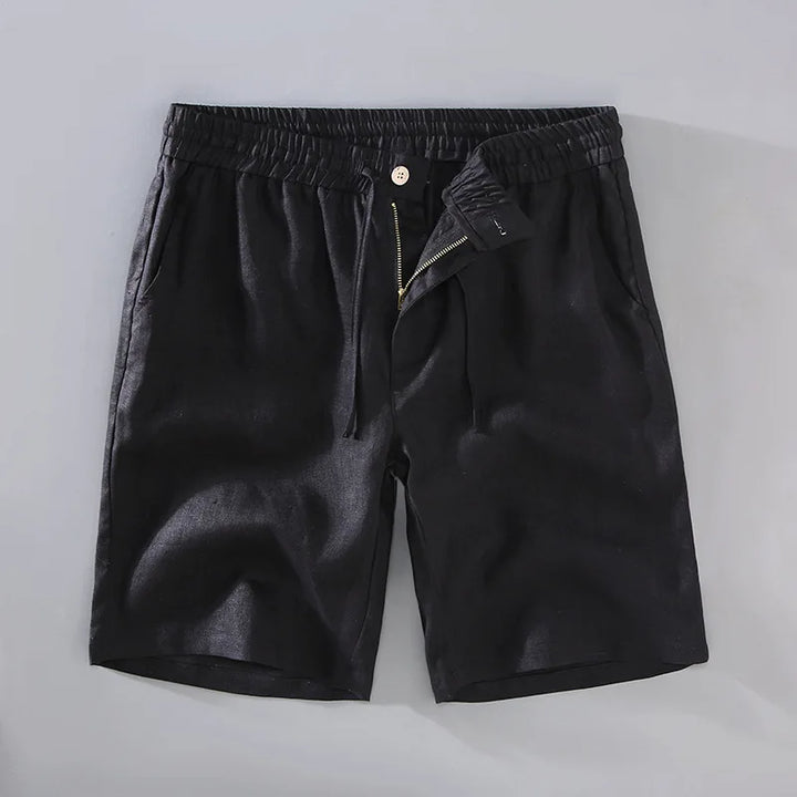 Relaxed Linen Button-Front Shorts