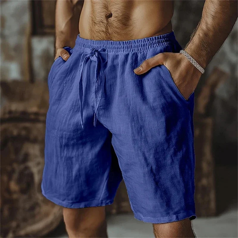 Textured Linen Tie-Waist Shorts
