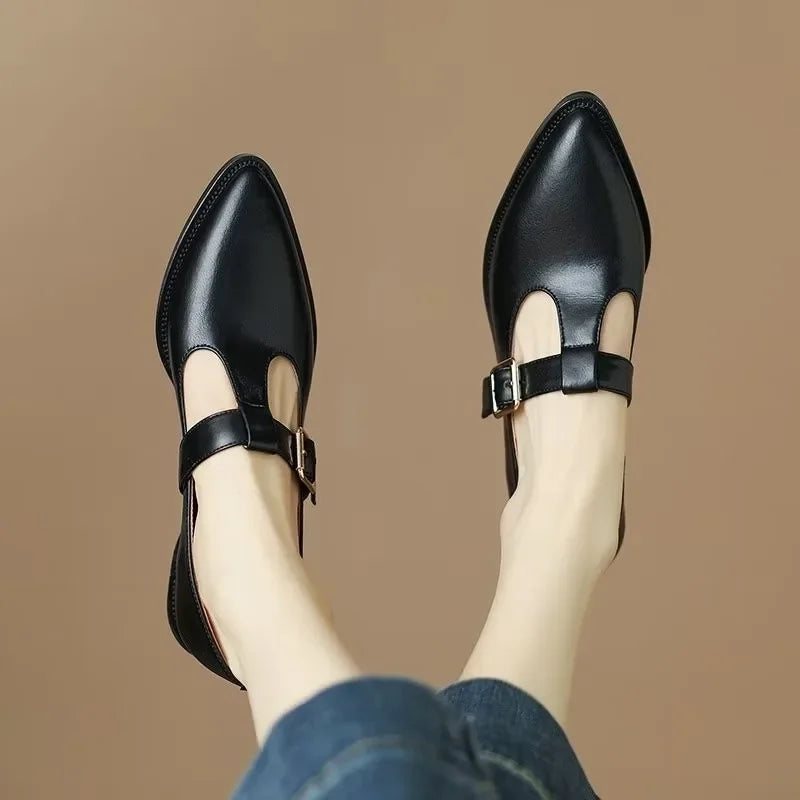 Two-Tone Pointed Block Heels