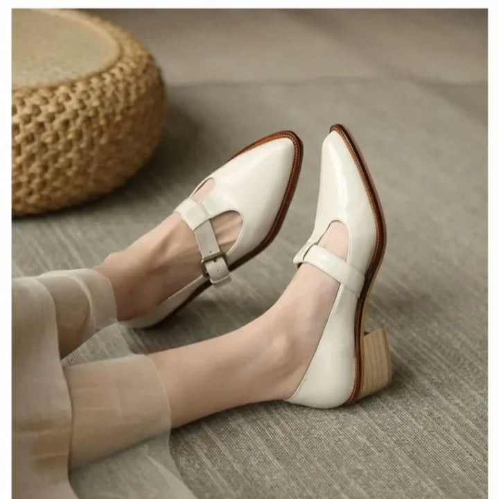 Two-Tone Pointed Block Heels