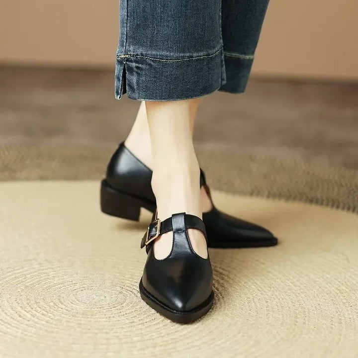 Two-Tone Pointed Block Heels