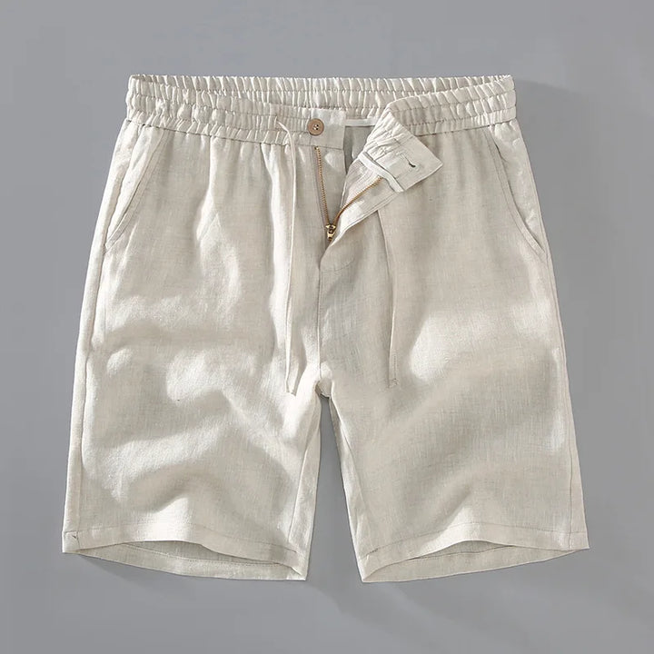 Relaxed Linen Button-Front Shorts