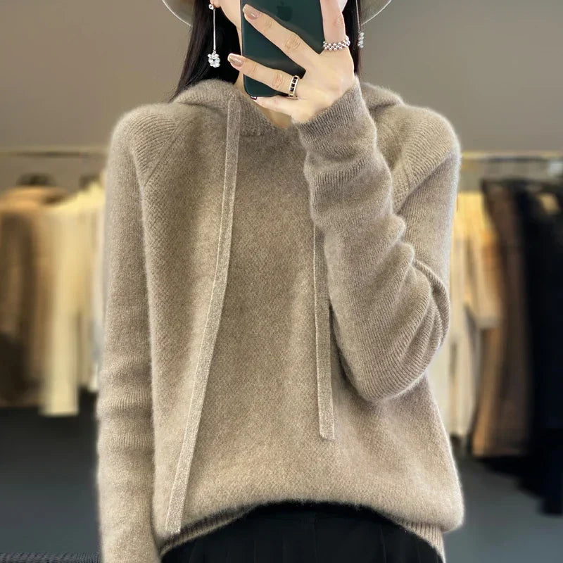 Hooded Merino Wool Jumper
