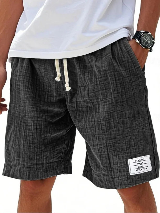 Crinkle Cotton Drawstring Shorts