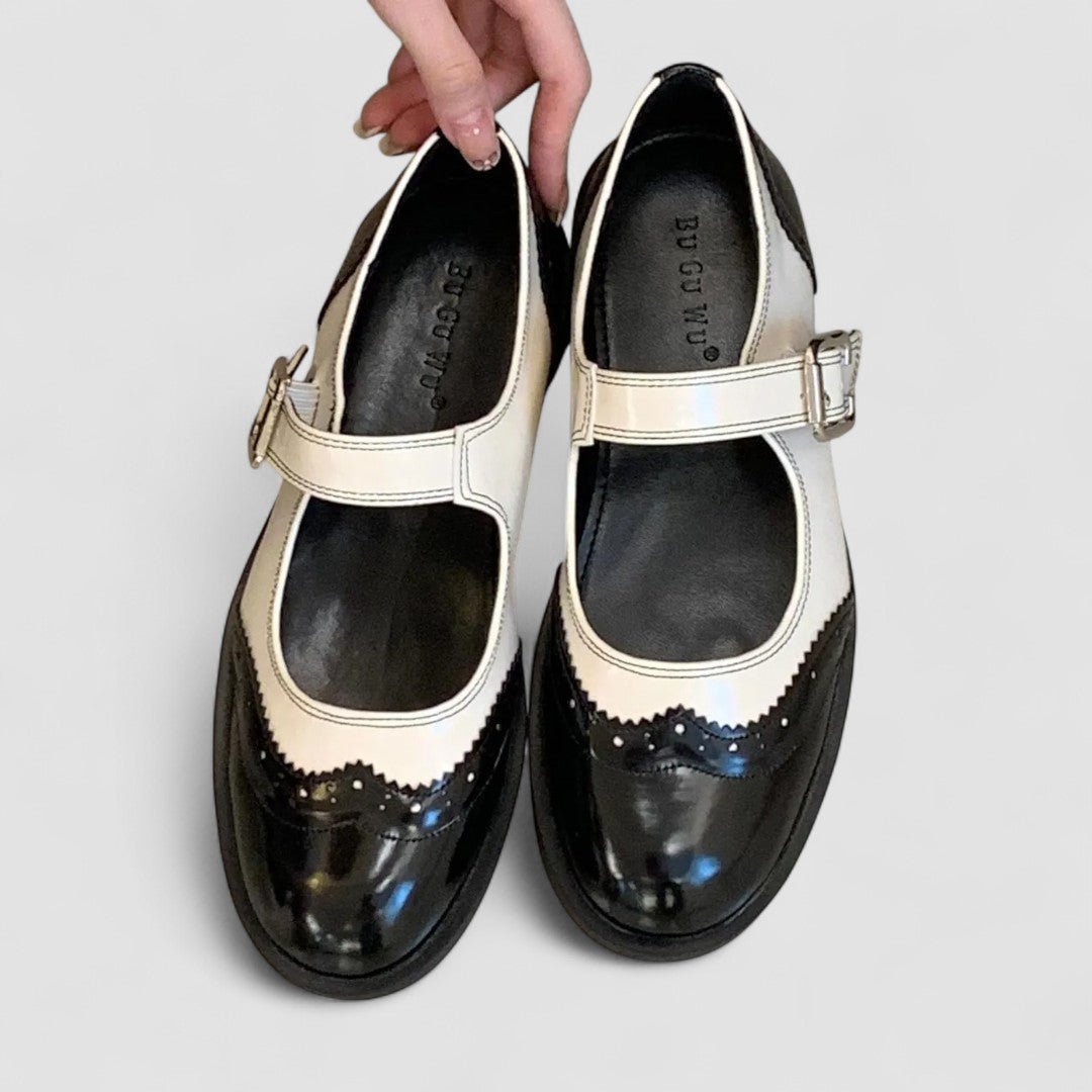 Two-Tone Brogue Mary Janes