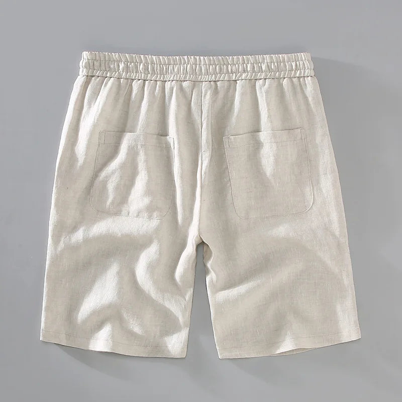 Relaxed Linen Button-Front Shorts