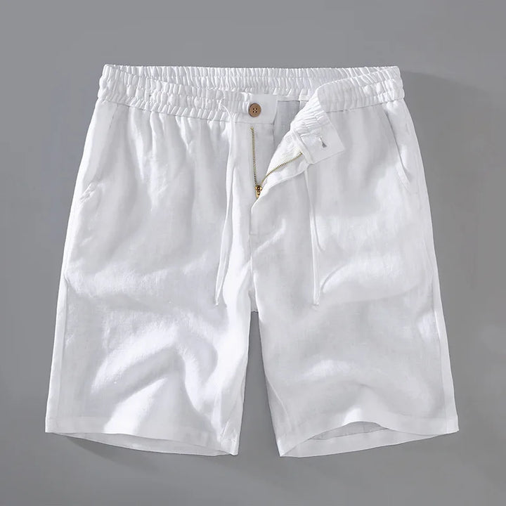 Relaxed Linen Button-Front Shorts