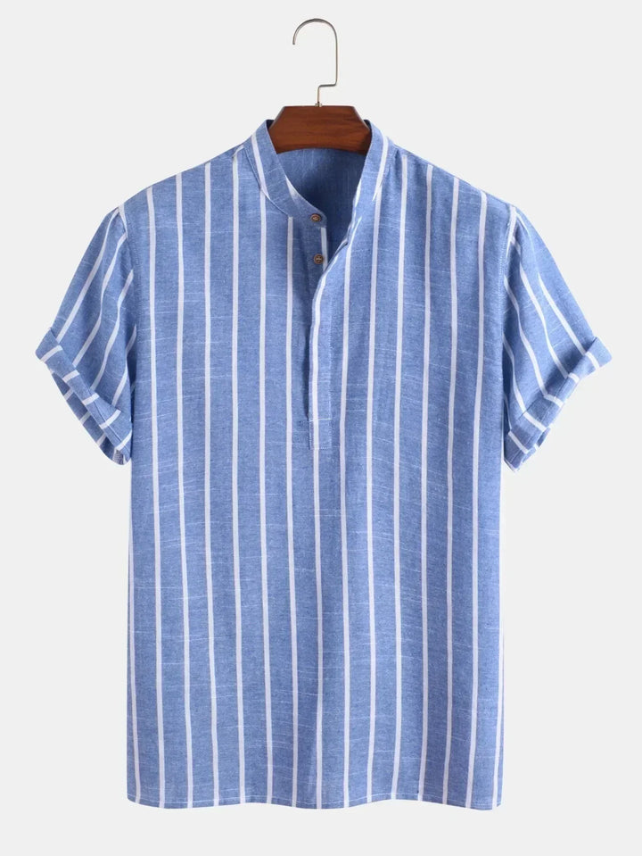Elegant Short Sleeved Striped Shirt