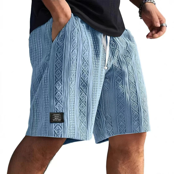 Textured Jacquard Drawstring Shorts