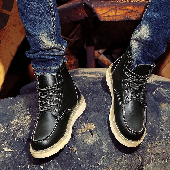 Leather Moc-Toe Boots