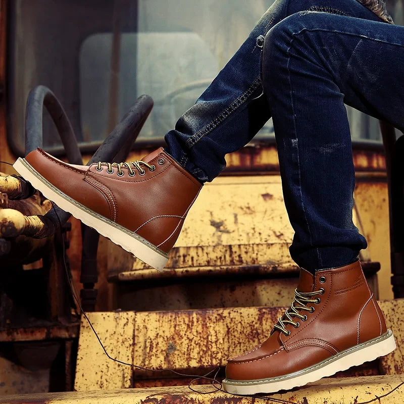 Leather Moc-Toe Boots