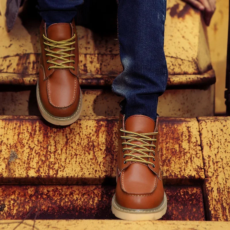 Leather Moc-Toe Boots