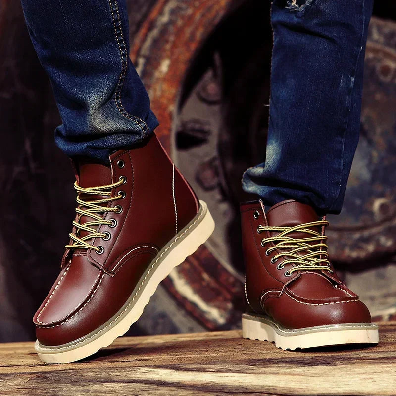 Leather Moc-Toe Boots
