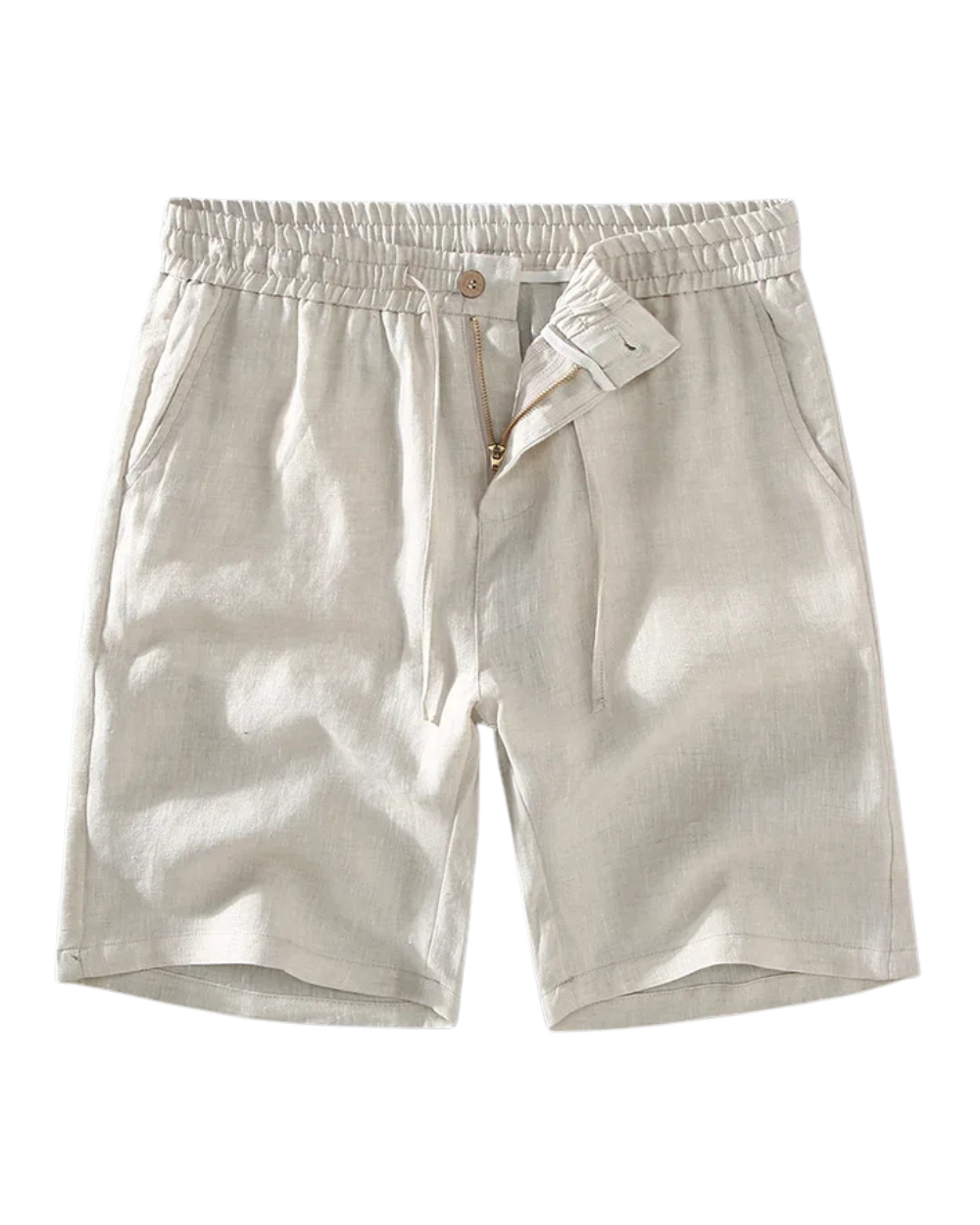 Relaxed Linen Button-Front Shorts