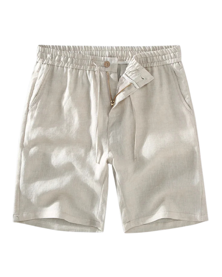 Relaxed Linen Button-Front Shorts