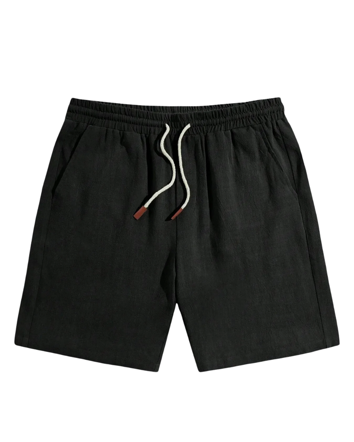 Elastic-Waist Cotton-Linen Shorts