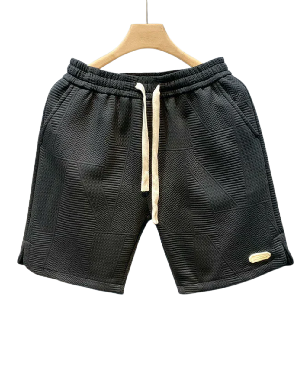 Textured Knit Drawstring Shorts