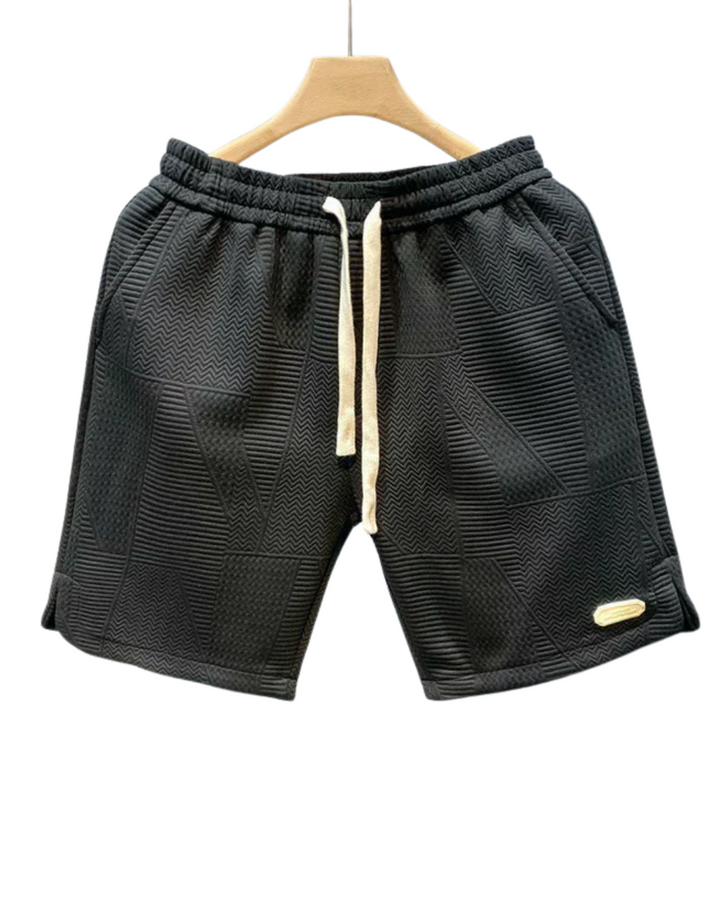Textured Knit Drawstring Shorts
